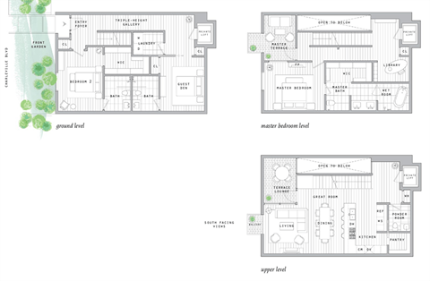 Floor plan for 2 beds, 3.5 baths, 2324 sqft